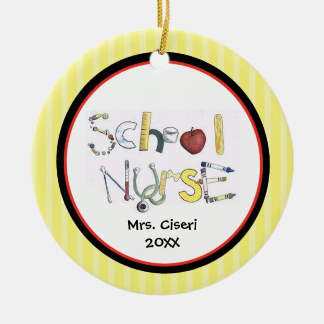 Adorable School Nurse Ornament (Front)