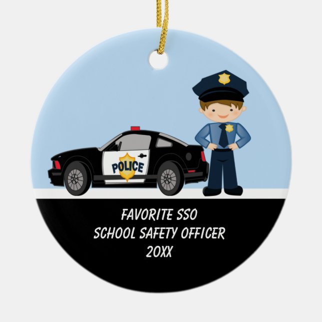 Adorable School Safety Officer Ornament (Front)