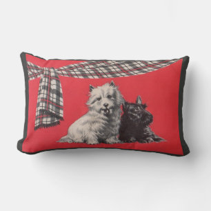 adorable Scottish terriers print Lumbar Cushion