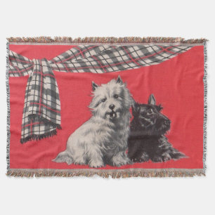 adorable Scottish terriers print Throw Blanket