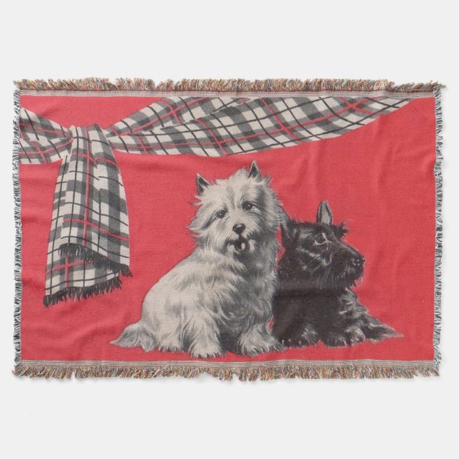 adorable Scottish terriers print Throw Blanket (Front)