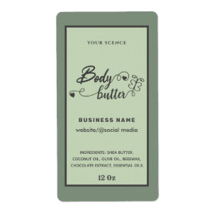 Adorable script butterfly body butter label