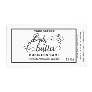 Adorable script butterfly body butter label