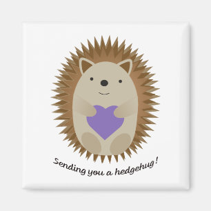Adorable Sending You A Hedgehug Hedgehog Magnet