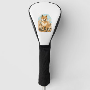 Adorable Shiba Inu T-shirt Art Print with Graphic Golf Head Cover
