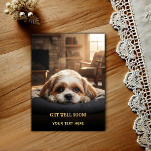 Adorable Shih Tzu Get Well Postcard