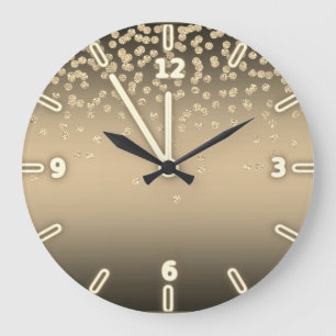Adorable  Shiny Foil  Confetty Or Diamond Large Clock