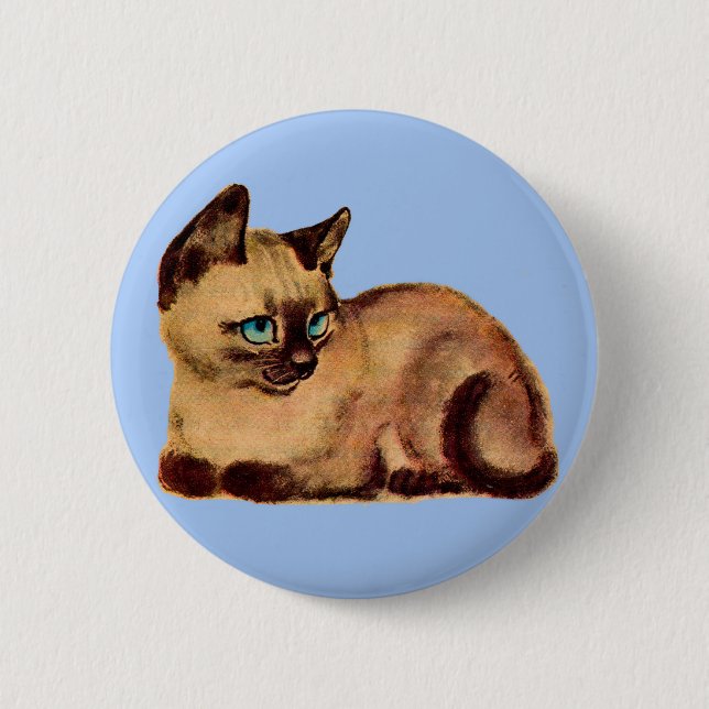 adorable Siamese cat kitten 6 Cm Round Badge (Front)