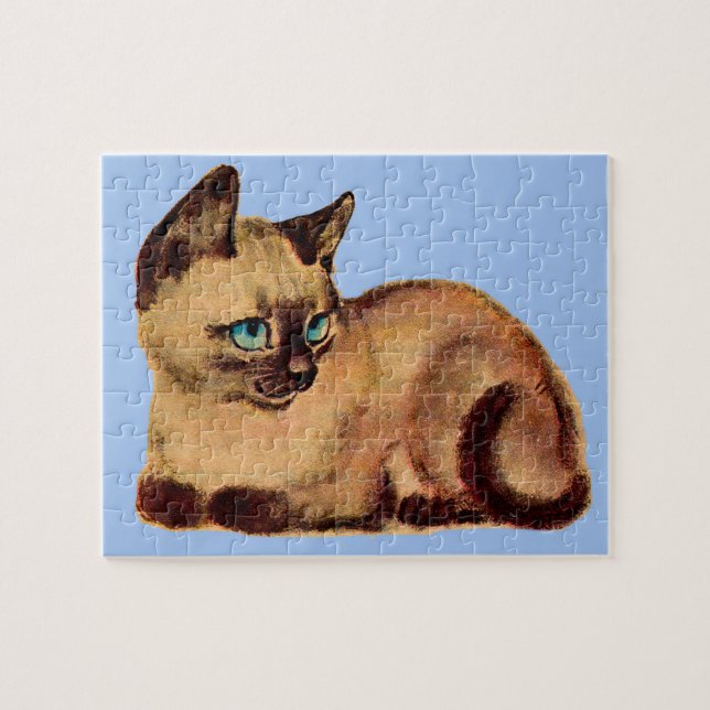 adorable Siamese cat kitten Jigsaw Puzzle (Horizontal)