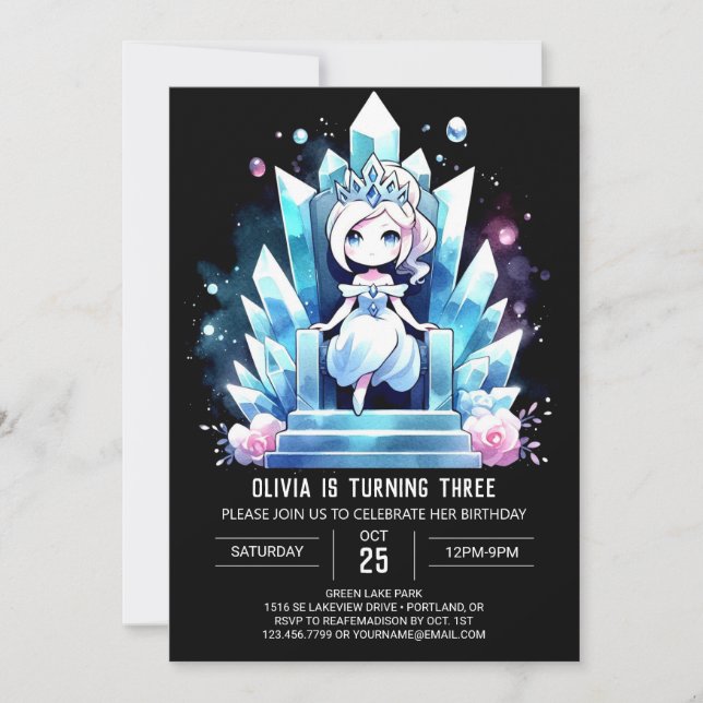 Adorable Simple Princess Birthday Invitation (Front)