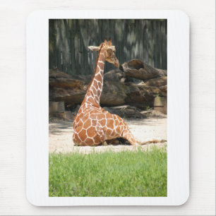 Adorable Sitting Giraffe Mouse Pad