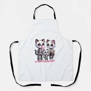 Adorable Skeleton Cat Family with Bubble gum Fun H Apron