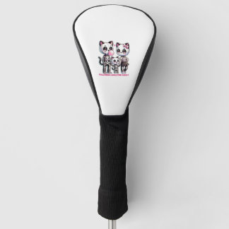 Adorable Skeleton Cat Family with Bubble gum Fun H Golf Head Cover