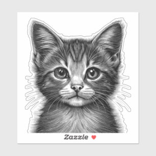 Adorable Sketch of Young Cat  