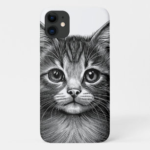 Adorable Sketch of Young Cat iPhone 11 Case