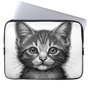 Adorable Sketch of Young Cat Laptop Sleeve
