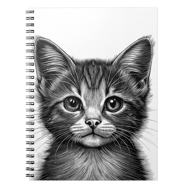 Adorable Sketch of Young Cat   Notebook (Front)