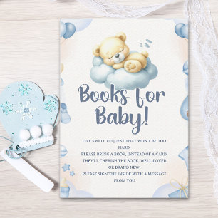 Adorable Sleeping Bear Baby shower boy Enclosure Card