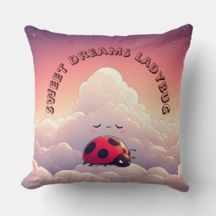 Adorable Sleeping Ladybug Cosy & Magical Kids Deco Cushion