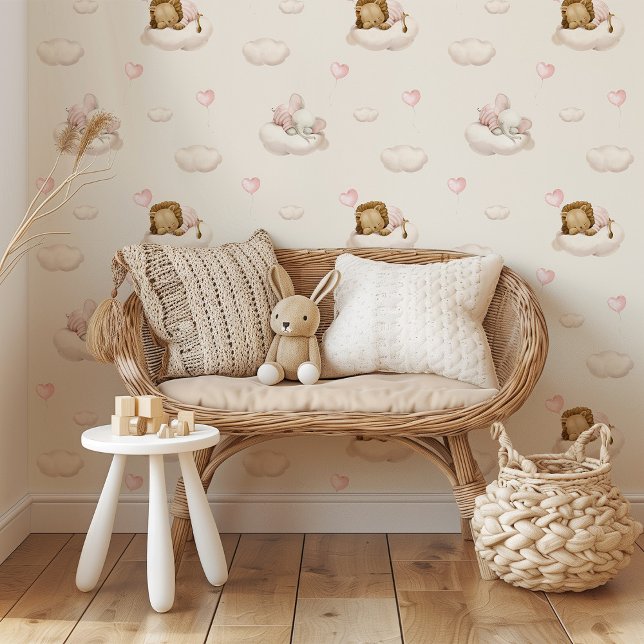 Adorable Sleepy Animals Dreamy Nursery Pattern Wallpaper (Creator Uploaded)