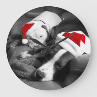 adorable sleepy pitbull christmas santa puppies