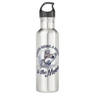 Adorable Sloth Astronaut Riding 710 Ml Water Bottle