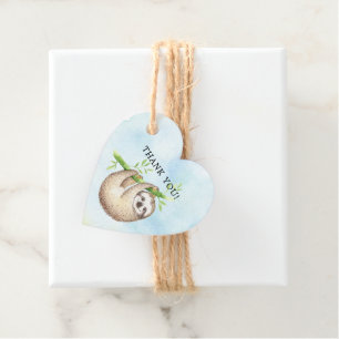 Adorable Sloth Baby Shower Favour Gift Tag