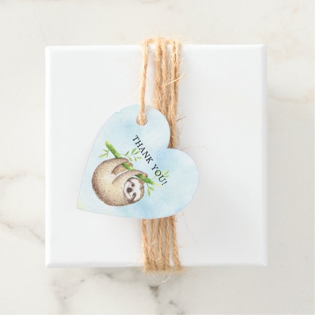 Adorable Sloth Baby Shower Favour Gift Tag (In Situ)