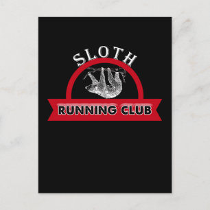 Adorable Sloth Running Club for Sloth Lovers Postcard