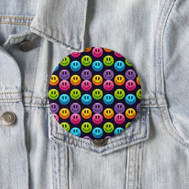 "Adorable Smile Emoji Pattern Collection" 10 Cm Round Badge (In Situ)