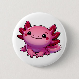 Adorable Smiling Axolotl 6 Cm Round Badge