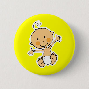 Adorable Smiling Baby Illustration 6 Cm Round Badge