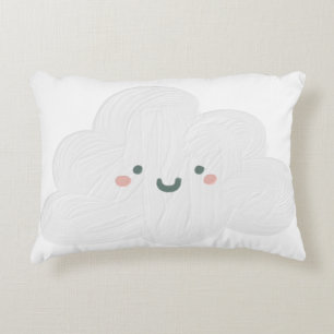 Adorable smiling cloud girly nursery cute white decorative cushion