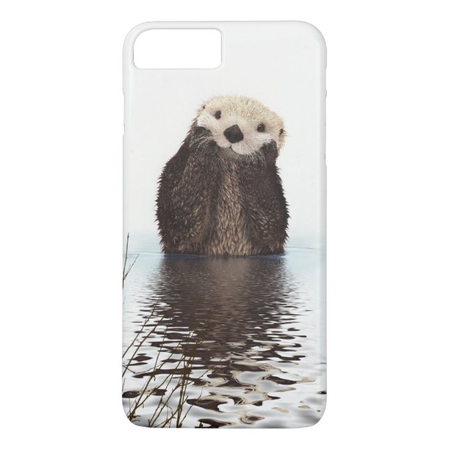 Adorable Smiling Otter in Lake Case-Mate iPhone Case (Back)