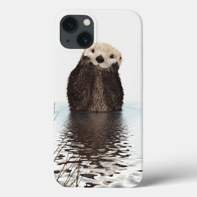 Adorable Smiling Otter in Lake Case-Mate iPhone Case (Back)