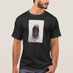 Adorable Smiling Otter in Lake T-Shirt