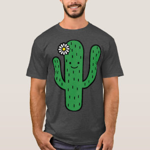 Adorable Smiling Saguaro Cactus Doodle T-Shirt
