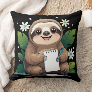 Adorable Smiling Sloth-Back to School With a Smile Cushion