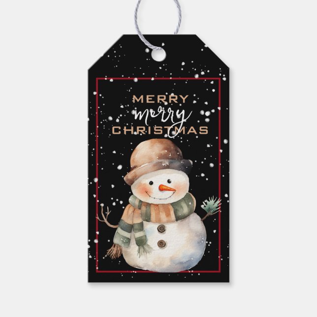 Adorable SnowmanChristmas Gift Tags (Front)