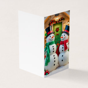 Adorable snowmen Christmas Card
