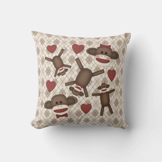 Adorable Sock Monkey Home Decor Items Cushion (Front)