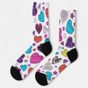Adorable Socks with Heart Emoji - Stylish Footwear