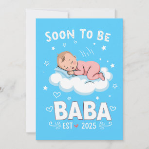 Adorable Soon to Be Baba - Pregnancy Announceme  Holiday Card