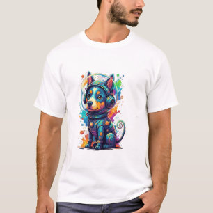 Adorable space pup in a retro astronaut suit T-Shirt
