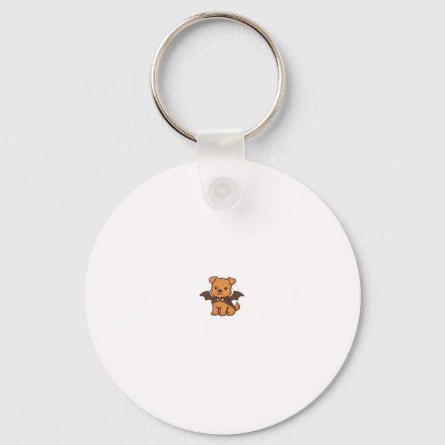 Adorable Spooky Golden Retriever Ghost Classic T-S Key Ring (Front)
