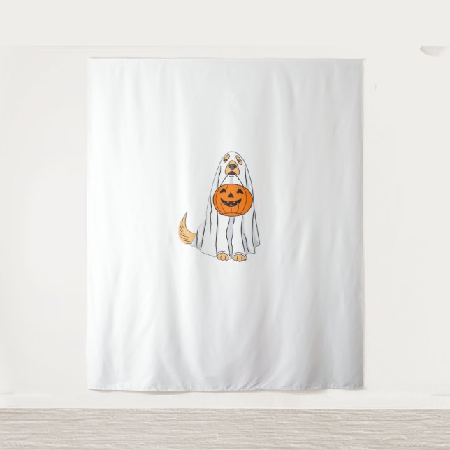 Adorable Spooky Golden Retriever Ghost Classic T-S Tapestry (Front)