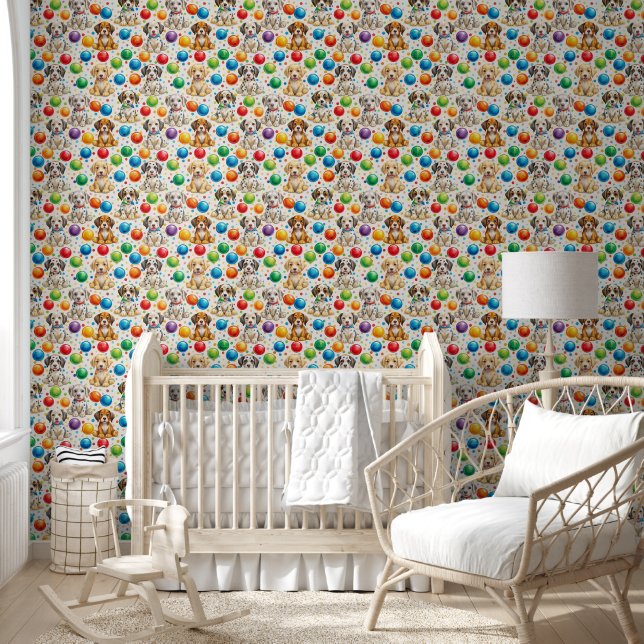  Adorable Spotted Puppies Pattern - Playful Design Wallpaper (Kids)