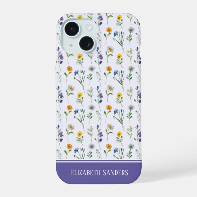 Adorable Spring Floral Pattern for her iPhone 15 Case (Back)
