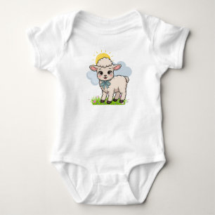 Adorable Springtime Lamb Baby Bodysuit