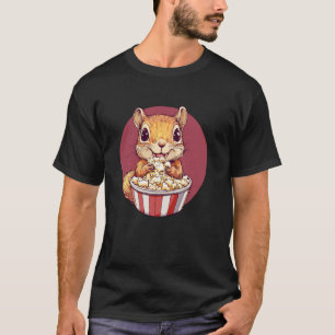 Adorable Squirrel Enjoying Popcorn Delight T-Shirt